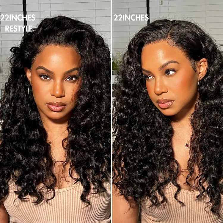 Water Wave Human Hair Wig | 13x4 HD Lace Front | Glueless Pre-Cut Lace | 180% Density | Lumma