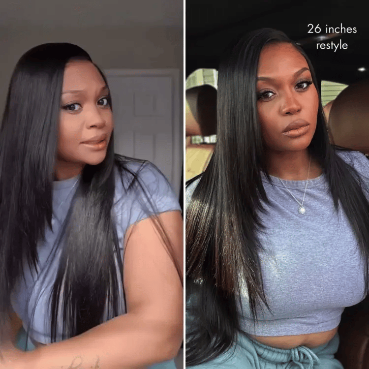 180% Density Human Hair Wig | Glueless HD Lace 7x6 Closure (Pre-Cut) | Butterfly Cut, Light Yaki Straight | Lumma