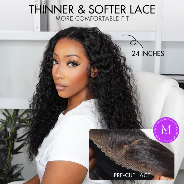 Water Wave Human Hair Wig | 13x4 HD Lace Front | Glueless Pre-Cut Lace | 180% Density | Lumma