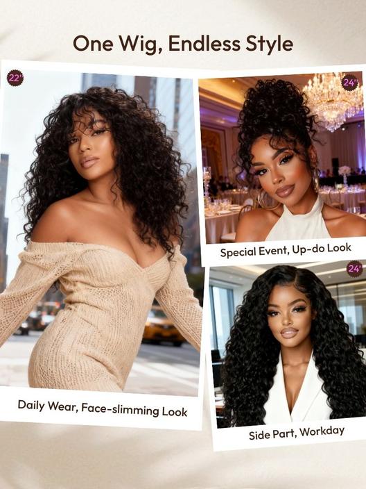 Lumma 7x5 Bye-Bye Knots™ & 13x4 Pre Everything Pull And Go Glueless Wet & Wavy Water Wave With Invisi Drawstring With Free Baby Hair