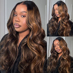 Balayage Highlight Body Wave Human Hair Wig | HD Lace Front 13x4 or 6x5 | Glueless - Lumma