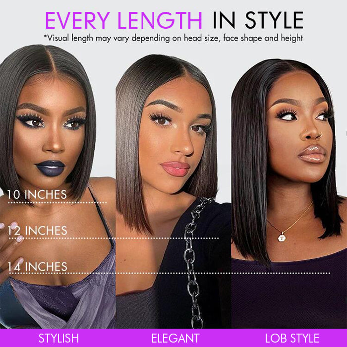 Straight Bob Wig – Brazilian Hair, Glueless, 6×5 HD Lace, 180% Density | Lumma