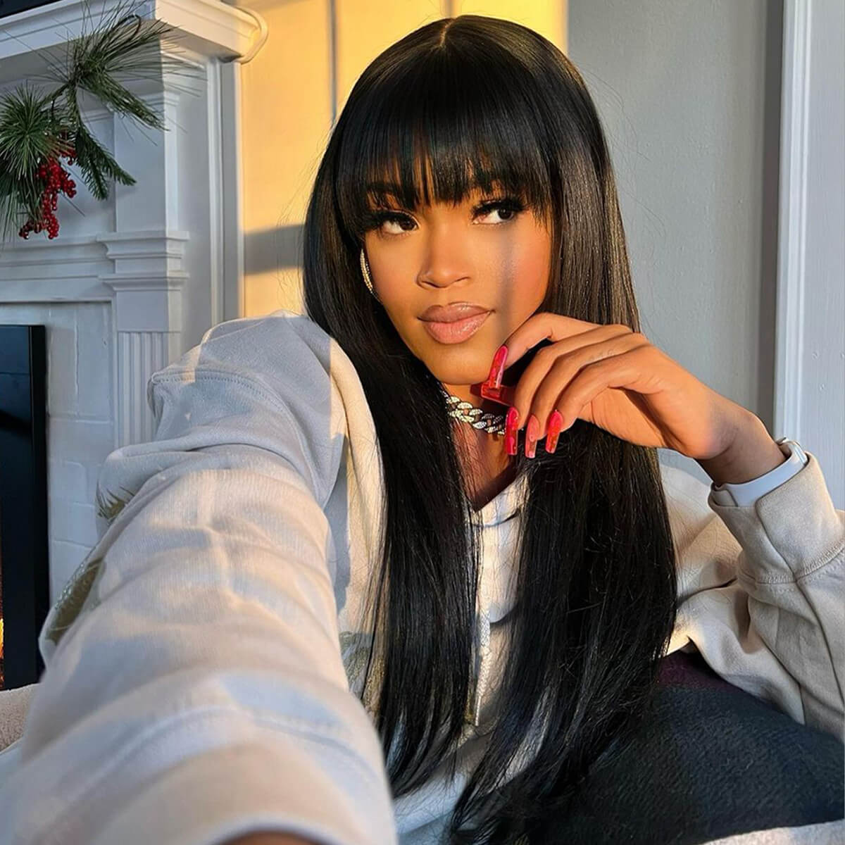 Perücken mit Pony aus Echthaar | 6x5 Spitze | Klebefrei und sofort tragbar | 180 % Dichte – LUMMA